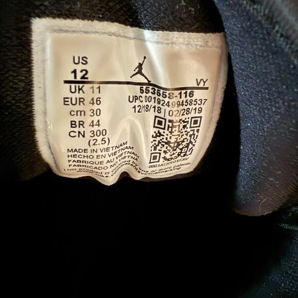 Nike Air Jordan 1 Low Black Toe Red White Retro Bred 553558-116, Men's Size 12 - Picture 8 of 10